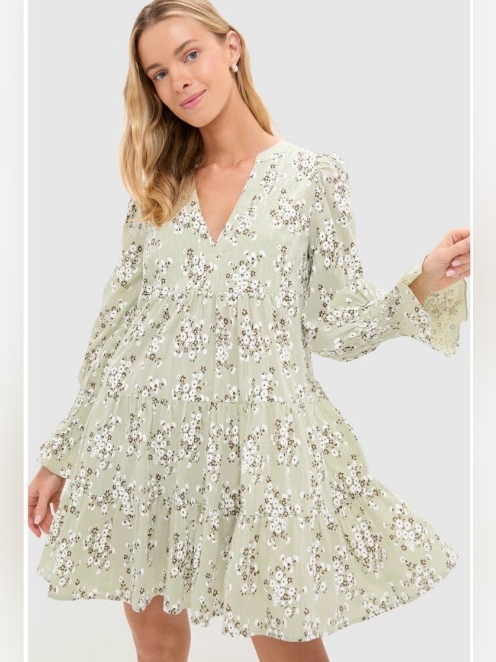 Pomander Place Tuckernuck Green Ditsy Floral Kenzo Dress XXS